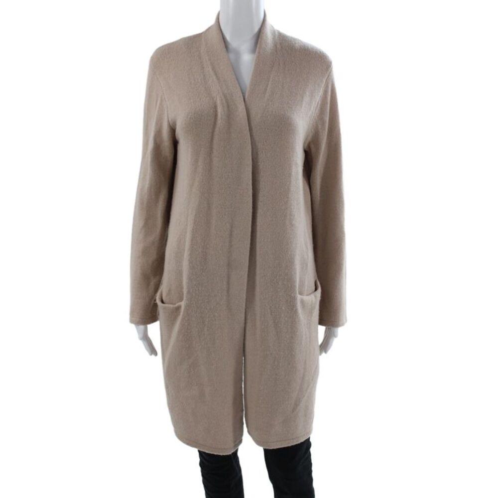 Jenni Kayne Women Cardigan 100% Cashmere V-Neck Beige Long Sleeve Size M